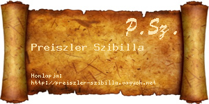 Preiszler Szibilla névjegykártya